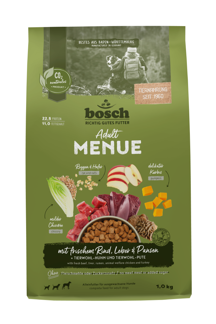 bosch Hunde-Trockenfutter HPC Menue Adult mit Rind, Leber & Pansen